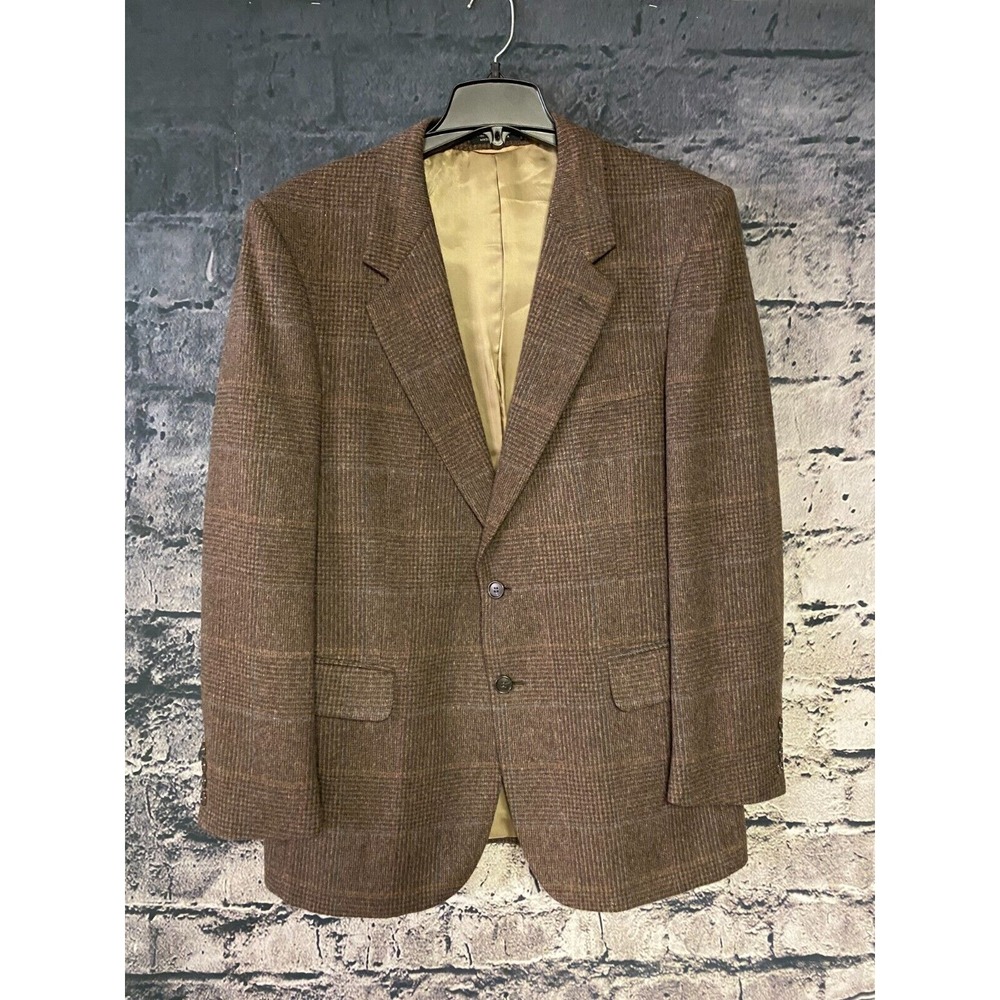 Stafford Jacket Mens Size 42 Brown Camel Hair Wool Suit English Countryside